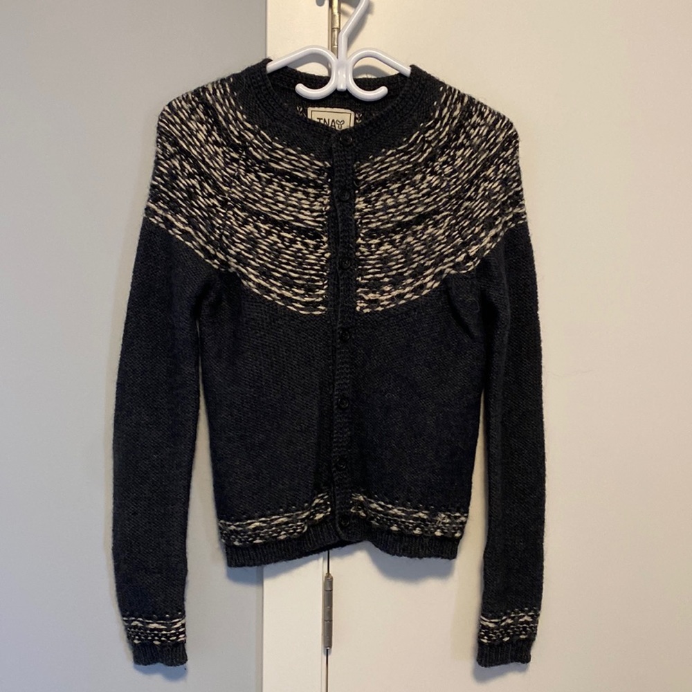 Aritzia TNA alpaca wool cardigan sweater size small